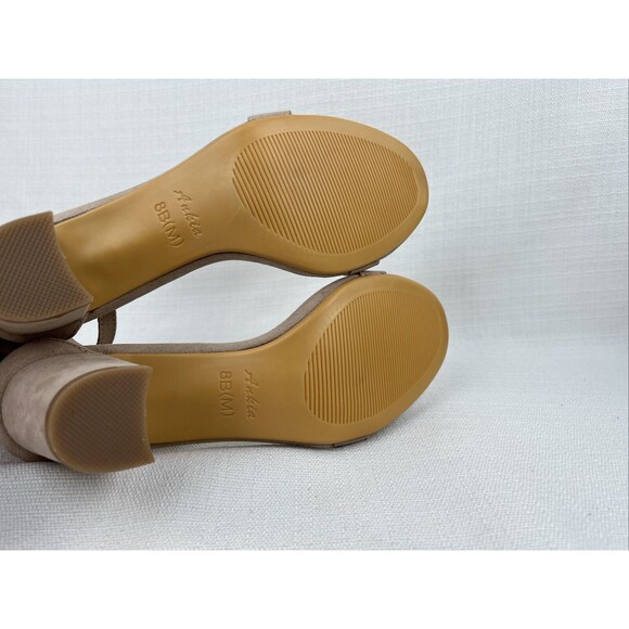 Ankis‎ Women’s Open Toe Ankle Ng Sandal Nude Numeric 9 Suede Chunky Heel New! - Picture 6 of 10